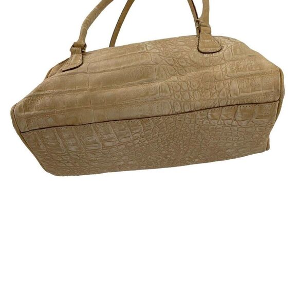 Tanner Italy Vintage Handbag Beige Leather Croc Embossed Shoulder Bag Classic - Picture 7 of 12